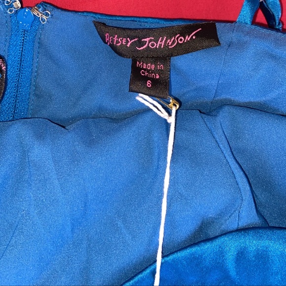 BETSEY JOHNSON ROYAL BLUE MERMAID SILK COCKTAIL DRESS💙 - Picture 7 of 7